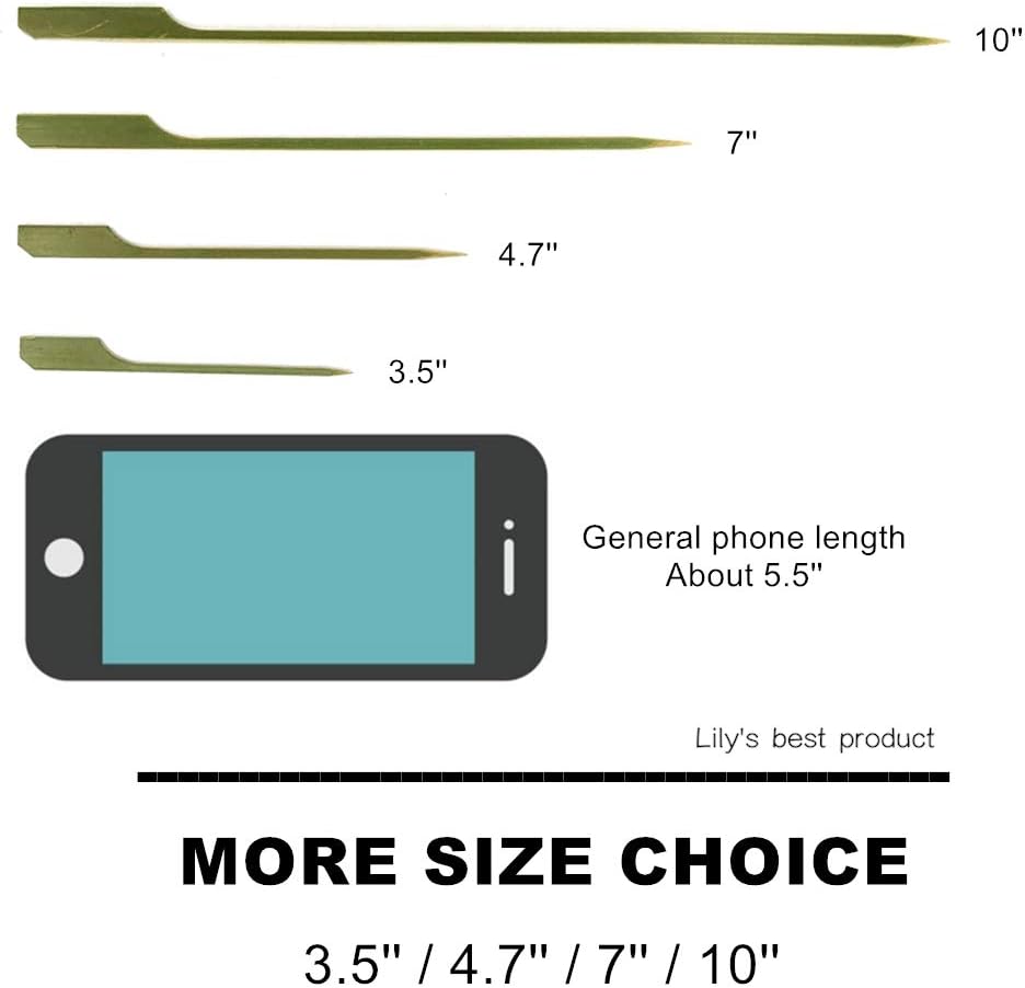 HOPELF 3.5 inch Bamboo Paddle Picks Skewers Toothpicks for Cocktail，Appetizers，Fruit，Sandwich，Barbeque Snacks.Wood pick More Size Choices 3.5''/ 4.7''/ 7''/ 10'' (Pack of 100)