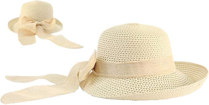 Cyiecw Women Floppy Sun Hats Fashionable Summer Wide Brim Cap BeachStraw Hat UV UPF50 Travel Packable Cotton
