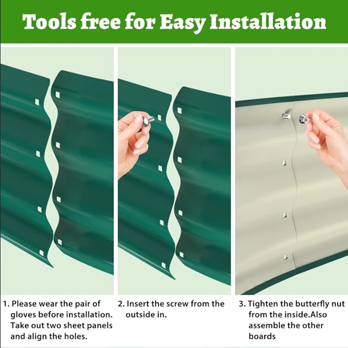 Galvanized Raised Garden Beds for Gardening - 60 x 32 x 12 inch Oval Metal Planter Boxes Above Ground Outdoor for Vegetables,Flowers,Herbs, Garden Container Green (1, 5X2.7X1FT)