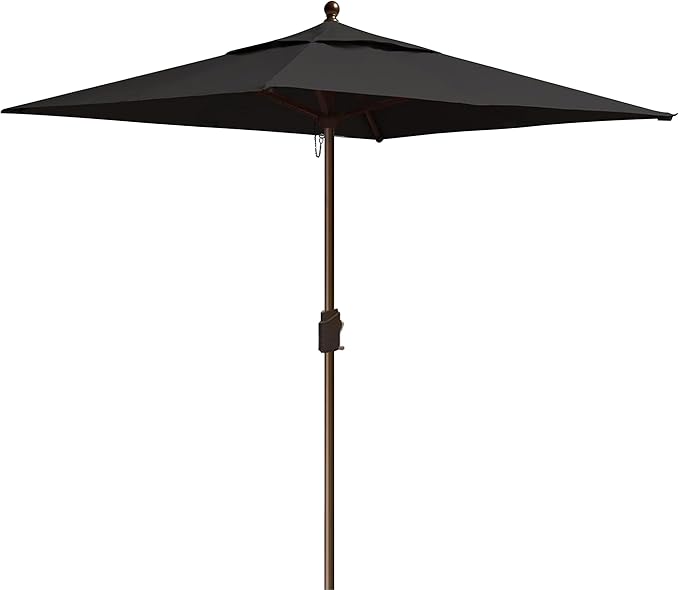 EliteShade USA 10-Year-Non-Fading Sunumbrella 6x6Ft Square Market Umbrella Patio Outdoor Table Umbrella with Ventilation（Black）