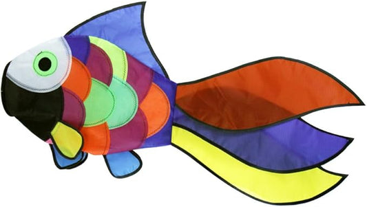 emma kites Cute Rainbow Fish Windsock Spinner Spiral 32-inch