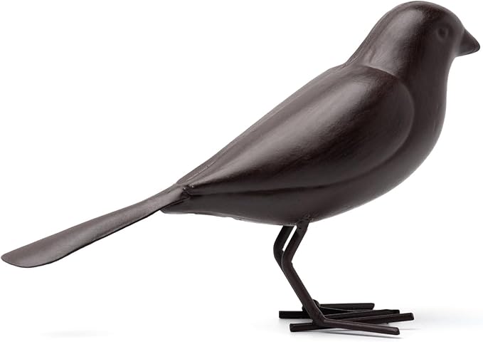 Decorative Small Nostalgia Style Cute Bird Art Iron Sculpture£¬ Figurine Home & Office & Garden Decoration, Rust/Brown (Carolina Wren)