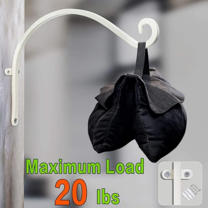 AJART Hanging Plant Bracket for Plant Hangers Outdoor (4 Pieces -12 inch) More Stable and Sturdy White Plant Hooks