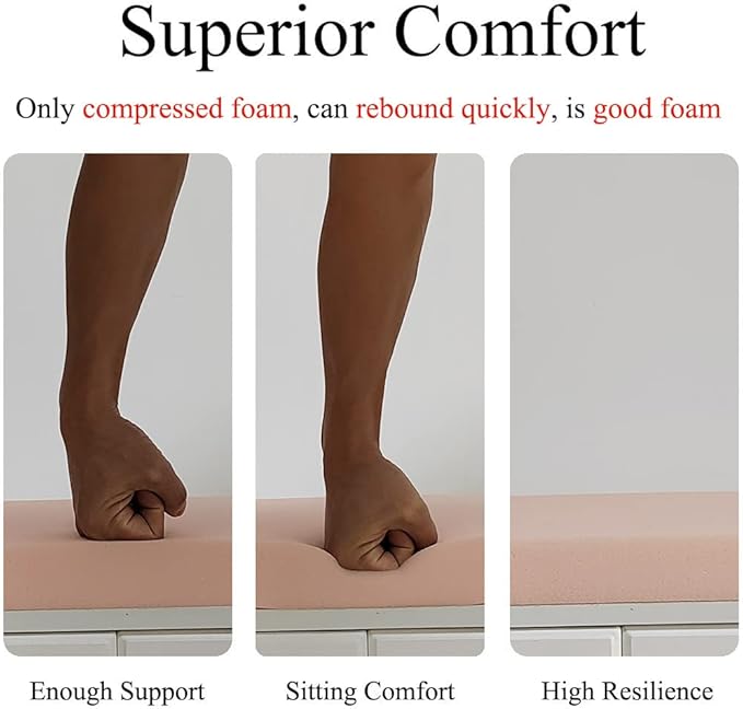 20 x 18 Inch Outdoor Chair Cushions for Patio Furniture UV Resistant Non Slip Waterproof Replacement Patio Seat Cushion with Ties Set of 2, Navy Blue