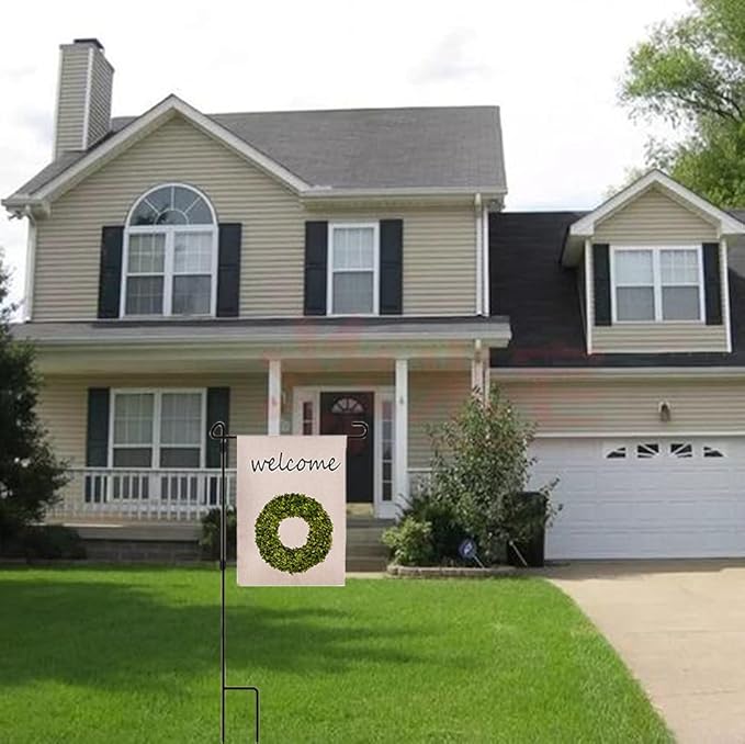 Garden Flag Holder Stand 10 Pack Garden Flag Pole for 13.5" Width 12 x 18 Inches Flags with Anti-Wind Clip for Outdoor Garden Yard Lawn