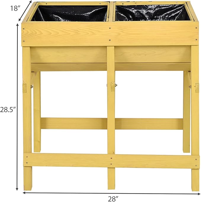 Giantex Raised Garden Bed, Elevated Wood Planter Stand, Garden Grow Box Kit W/Legs for Vegetable, Flower, Herb - Outdoor Planter W/Shelf for Garden, Patio, Backyard - Natural