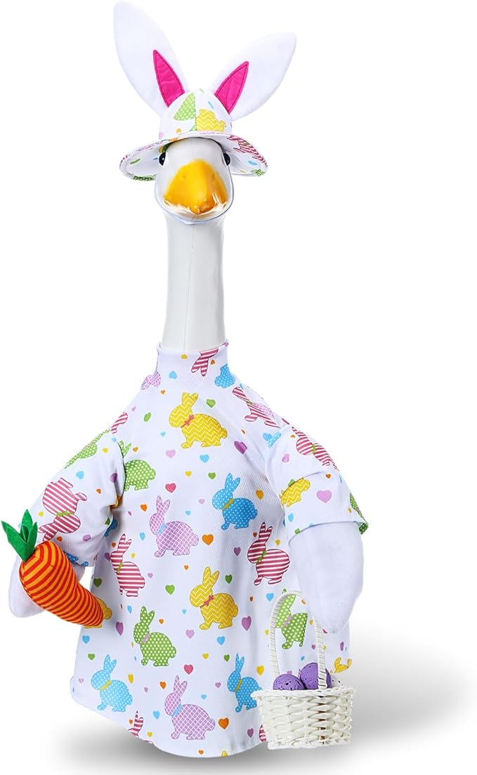 Easter Goose Outfit Goose Clothes for 23" High Cement or Plastic Goose Lawn Goose Clothing, Porch Goose Clothes, Lawn Goose Outfit, Garden Goose Costume