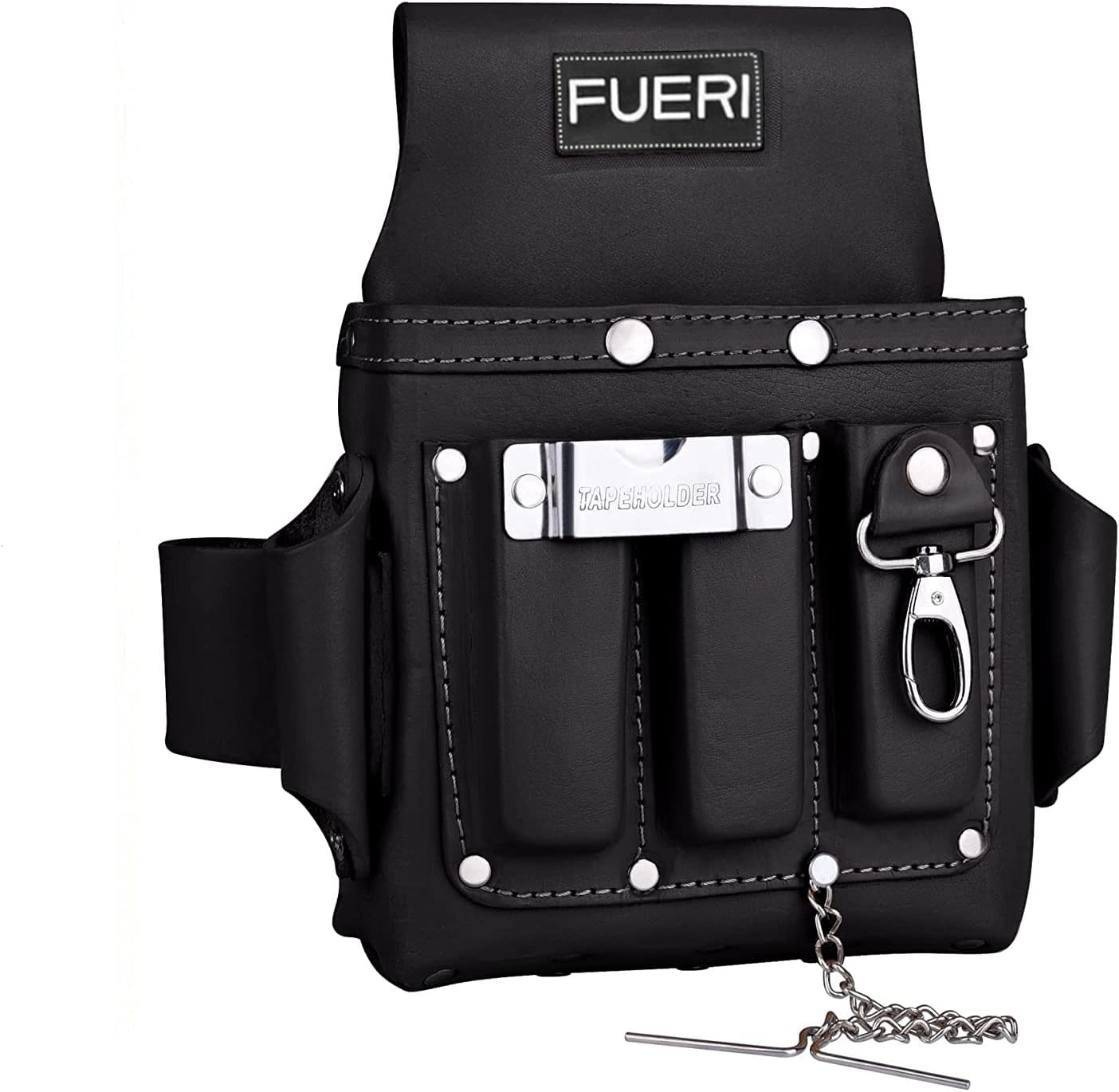 FUERI Leather Tool Pouches Carpenter Electrician Belt Bags Organizer 4 Pocket Professional Heavy Duty Pouch for Construction Framing
