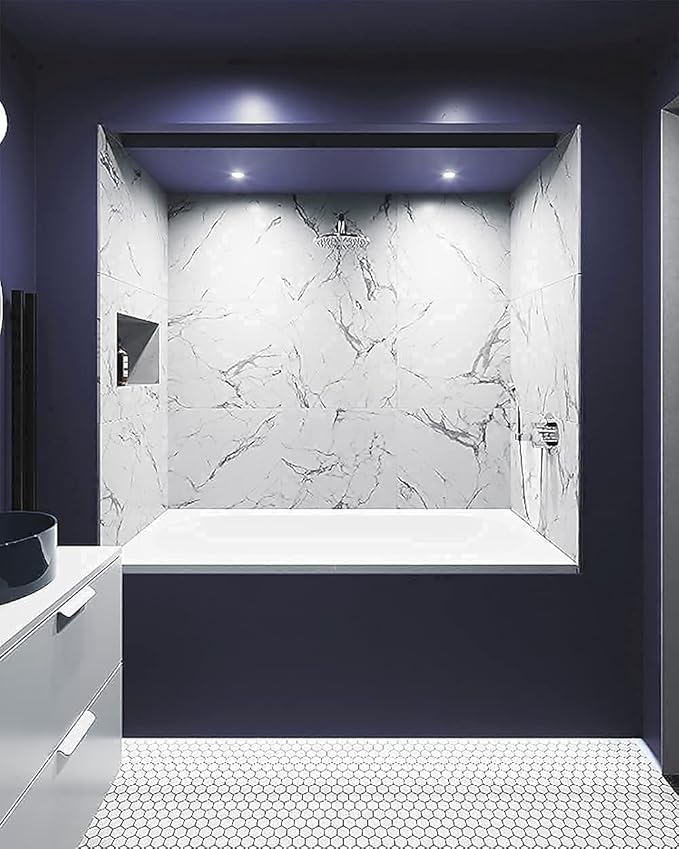 Dimoon 236''x17.7'' Blue Peel and Stick Wallpaper Contact Paper Modern Self Adhesive Wall Paper Removable Renter Friendly Textured Solid Color Shelf Cabinet Vinyl Roll (236''x17.7'',Tibetan Blue)