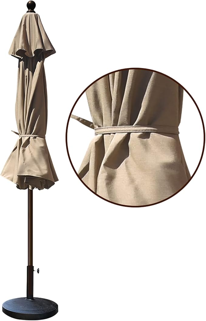 EliteShade USA 10-Year-Non-Fading 9Ft Market Umbrella Patio Umbrella Outdoor Table Umbrella with Ventilation, Heather Beige