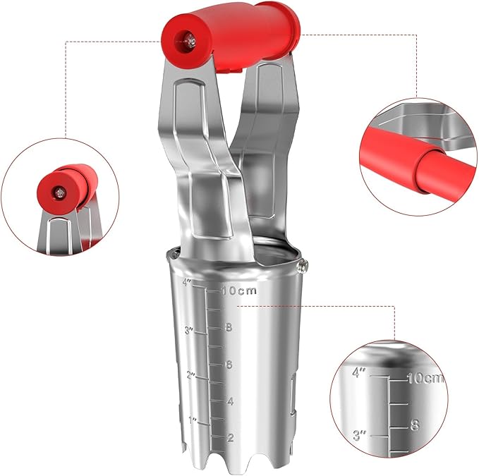 FLORA GUARD Bulb Planter with Depth Markers - Automatic Soil Releasing Seed Bulb Transplanter for Planting/Digging Tulips, Daffodils, Dahlias and More
