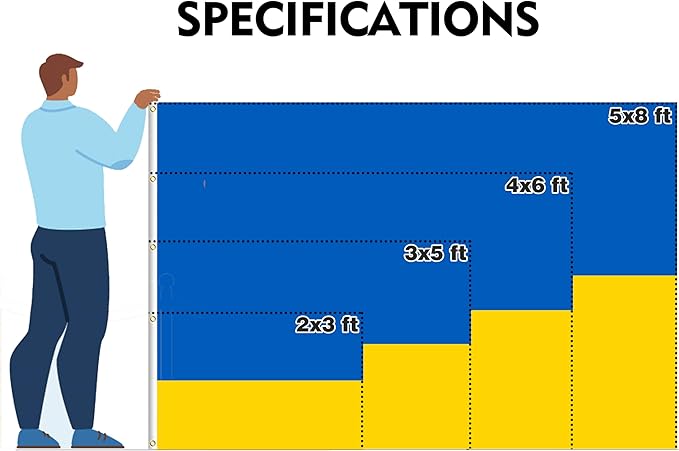 Double Sided Ukraine Flag 2x3FT Ukrainian National Polyester Flag With 2 Grommets For Patriotic Ukrainian Themed Festival Events Party Decoration (Ukraine, 2x3FT-3ply)