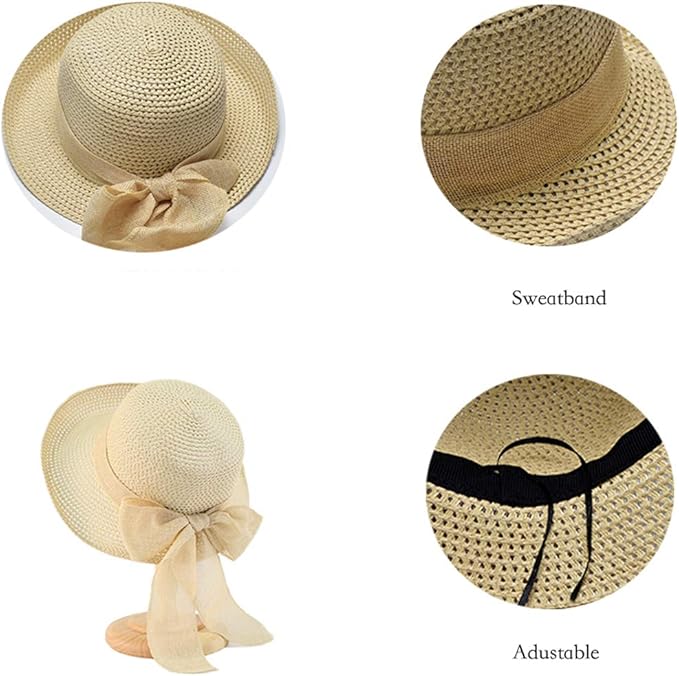 Cyiecw Women Floppy Sun Hats Fashionable Summer Wide Brim Cap BeachStraw Hat UV UPF50 Travel Packable Cotton