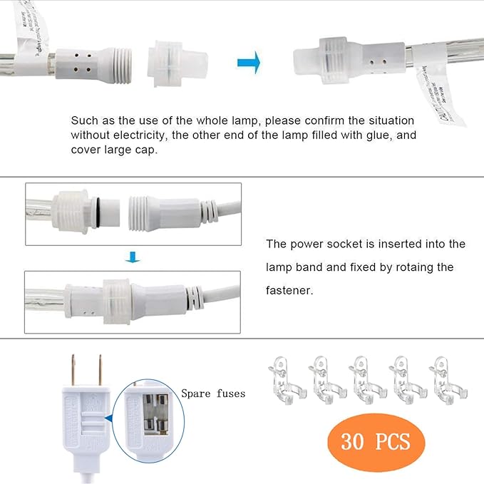 100ft LED Rope Lights Outdoor, 720 LED Connectable and Flexible Tube Lights with 8 Modes, Waterproof LED Rope Lighting for Garden, Patio, Pool, Bedroom, Party, Indoor Outdoor Decoration (Multicolor)