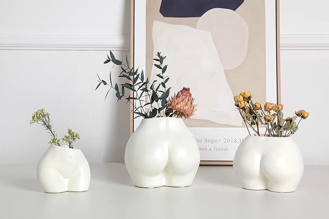 FROZZUR Lower Body Pot, Female Body Shaped Flower Planter with Drainage Holes, Resin Plant Pot, Sculpture Christmas Decor, Modern Boho Cute Chic Butt Planter for Indoor or Outdoor Plants