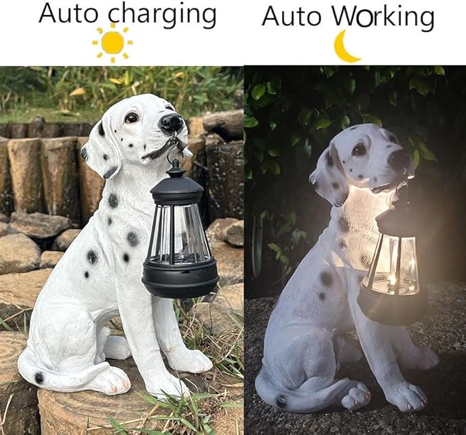 Garden Statues Dog Solar Hanging Light, Courtyard Resin Simulated Handicraft Dog Statue Ornament, Garden Yard Entrance Decoration.