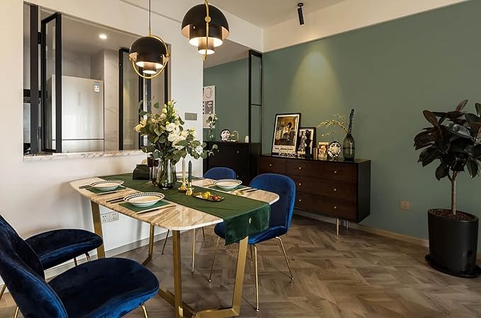 Dimoon 78.7"x15.7" Leaf Green Peel and Stick Wallpaper Green Leaf Thicken Waterproof Contact Paper Solid Grey Green Gray Wall Paper Self Adhesive Wallpaper Removable Shelf Drawer Liner Vinyl Roll