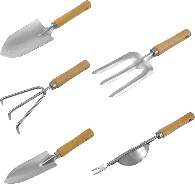 41-Piece Premium Gardening Tool Set, Stainless Steel Heavy Duty Gardening Tool Kit, with Non-Slip Rubber Grip, Storage Tote Bag, Outdoor Hand Tools, Ideal Gardening Gifts for All (Green)