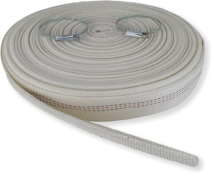 2"×98' Heavy Duty Backwash Water Hose with Clamps Fire Hose Lay-Flat Discharge Pumping Hose Garden Hose Pool Cleaning PVC Weather Resistant Hose for Home Agricultural Irrigation Water Transfer