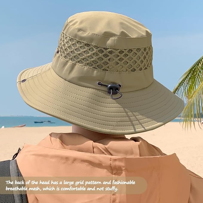 Fishing Hat, UPF50+ Wide Brim Sun Hat for Men Women, UV Protection Hiking Beach Bucket Hats Summer Safari Hat