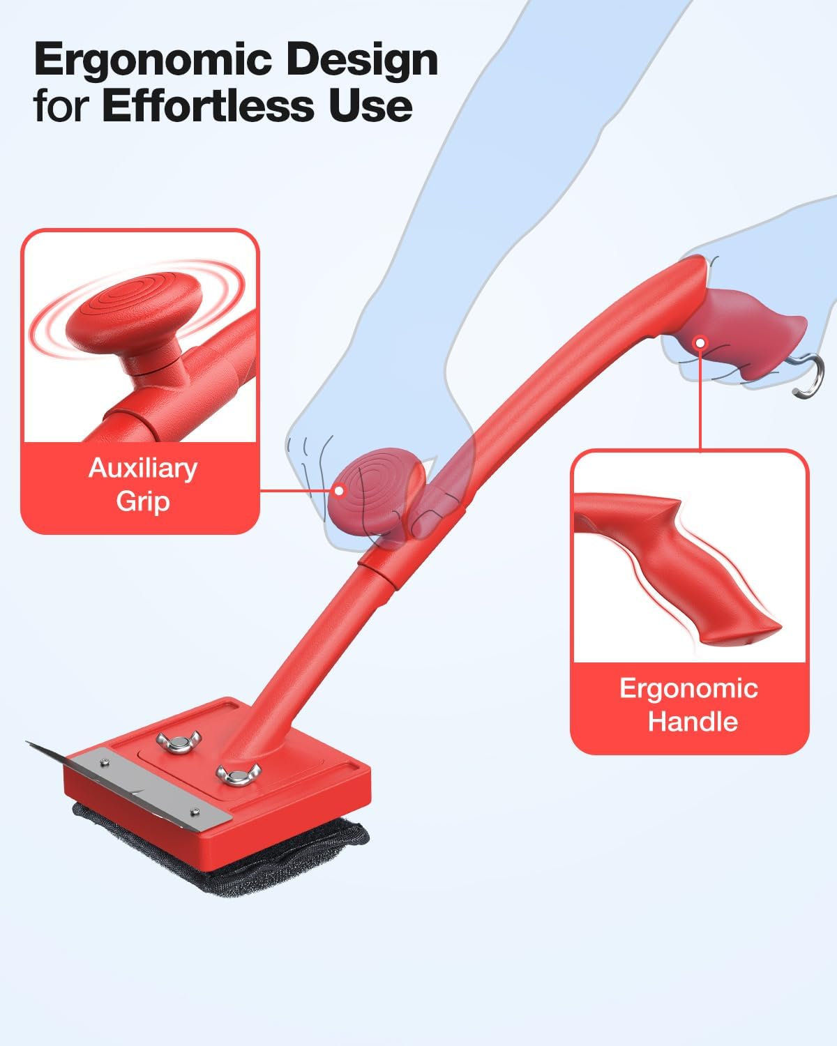 Grill Brush Bristle Free(Steel Wire),Replaceable BBQ Cleaning Head,Safe Replacement Cleaning Pad for Cast Iron or Stainless-Steel Grates (No Handle)