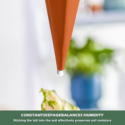 4 Pack Terracotta Watering Spikes, Vacation Self-Watering Planters Devices - Continuous Moisture with Slow Release Watering System - Perfect for Indoor Outdoor Plants (Basketball)