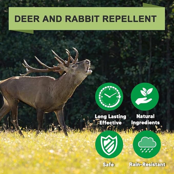 Deer Repellent, Rabbit Repellent Outdoor, Deer Deterrent for Plants, Keep Rabbits Out of Backyard, Deer and Rabbit Repellant, Deer Repellant Balls for Flowers Shrubs & Trees-10 Packs