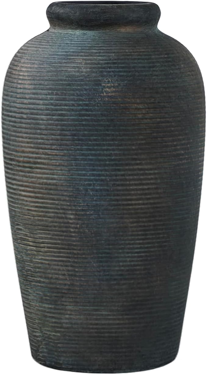 Decorative Ceramic Rustic vase,Tall vase for Minimalist Decoration,11" Large Vintage Vase for Home Decor,Centerpiece,Living Room,Enterway,Bronze