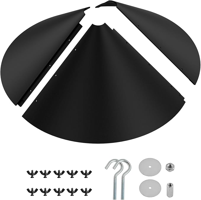 19 Inch Metal Squirrel Baffle for Bird Feeder, Squirrel Proof for Hanging Bird Feeder, Outdoor Bird Feeder Cover, Hummingbird Feeder Umbrella, Rust Chew Proof Heavy Duty