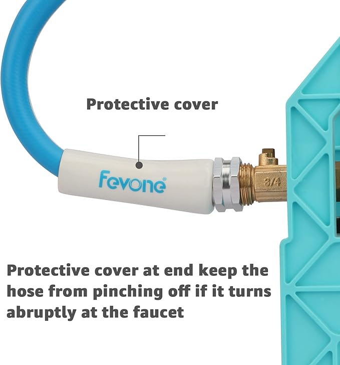 Fevone Garden Hose 50 ft, Heavy Duty Water Hose, Hybrid Polymer, Kink Resistance, Lightweight, Flexibility, Durability, Leak Free, Aluminum Fittings, 3/4" GHT, 5/8" ID, 600 Psi, Drinking Water Safe