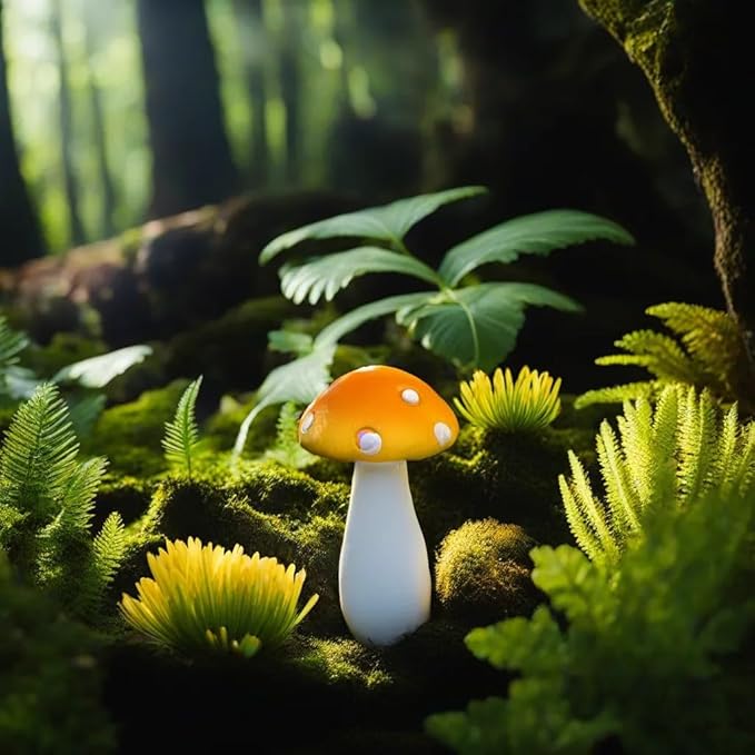 12 Pcs 1.5 to 1.8 Inch Resin Mushroom,Cute Mushrooms Fairy Garden Mushrooms Ornaments for Outdoor Decoration,Home Décor,Cake Decoration,DIY Bonsai Craft …