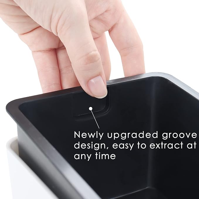 GardenBasix Elongated Self Watering Planter Pots Window Box 5.5 x 16 inch Indoor Home Garden Modern Decorative Planter Pot for All House Plants Flowers Herbs (White,1-Pack)