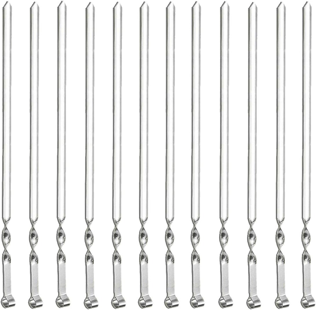 Antallcky 12 Pack Kabob Skewers BBQ Barbecue Skewers Stainless Steel Sticks Heavy Duty Large Wide Reusable with Nonslip Ring Handle Ideal for Shish Kebab Chicken Shrimp and Vegetables (22 inch)