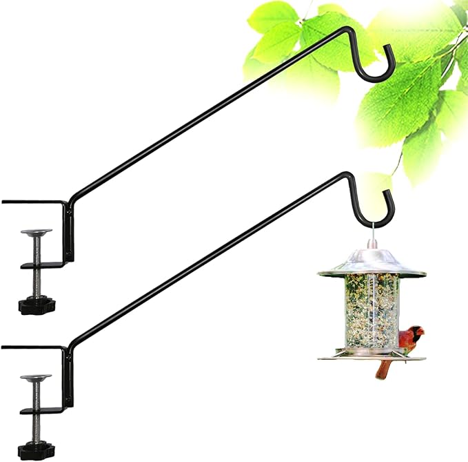 Heavy Duty Deck Bird Feeder Hanger Hook for Railing 13 Inch 2 Pack for Bird Feeders,Planters,Plants Flower Suet Baskets,Lanterns,Wind Chimes Holiday Decoration (2 Pack)