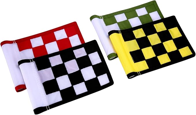 Golf Flag,Konday Checkered Training Putting Green Flags, Golf Target Flags for Indoor Outdoor Backyard Garden,8.7inch*6inch (4-pack)