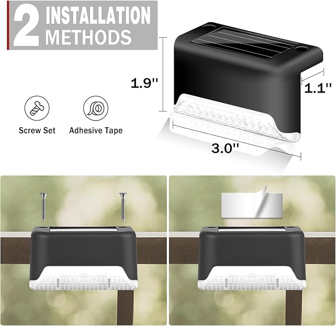 20-Pack LED Outdoor Solar Lights for Deck Fence Step Patio Lighting Waterproof Warm White