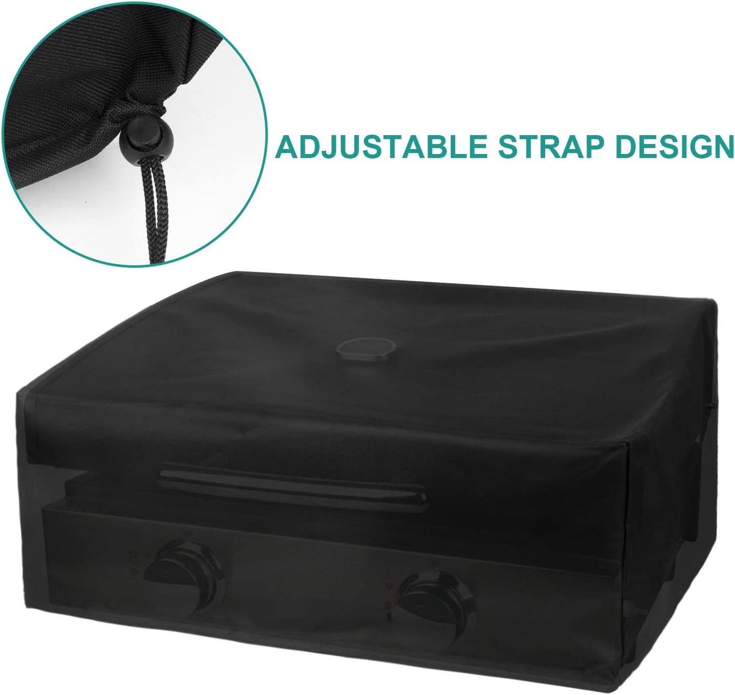 5011 Hard Cover Hood with Temperature Gauge for Blackstone 22 inch Table Top Griddle, Griddle Lid and Heavy Duty Grill Cover & Bag for Blackstone 22" Table Top Griddles, Black