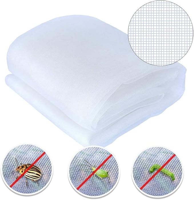 Agfabric Garden Netting 10'x15' Insect Pest Barrier Bird Netting for Garden Protection,Row Cover Mesh Netting for Vegetables Fruit Trees and Plants,White