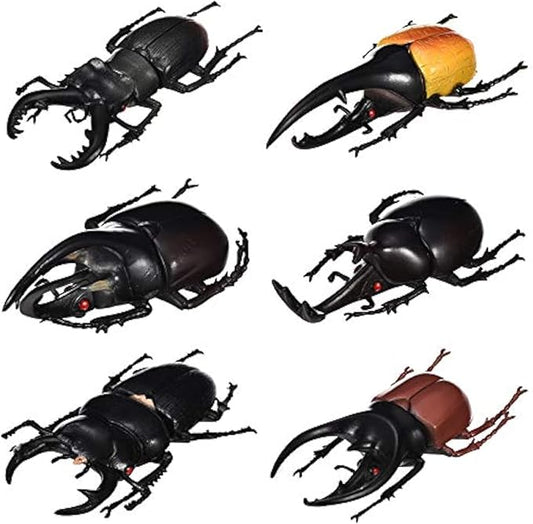 Hiawbon 5.5 inch Fake Beetle Simulated Beetle Model Realistic Plastic Beetle Figures for Fairy Garden Decoration, Set of 6
