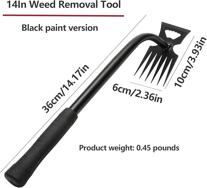 Gardening Hand Weeder Tools, Weeding Artifact Uprooting Weeding Tool, Durable Manganese Steel Hand Weeder Tool, Manual Multifunctional Weeders Gardening Tools for Yard and Garden (6 Teethes)