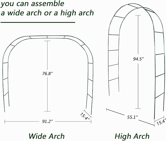 100% Metal Garden Arch Trellis for Climbing Plants Outdoor, Assemble Freely 2 Sizes,Pumpkin Archway Outdoor Garden Arbors and Arches for Wedding Party Decoration