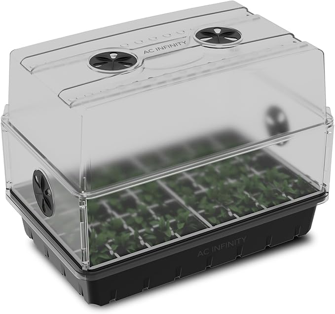 AC Infinity Humidity Dome, Germination Kit with Sturdy Drip Tray, 5x8 Cell Seedling Tray, and Vented Height Extension Panels, for Seed Starting, Propagation, Cloning Plants