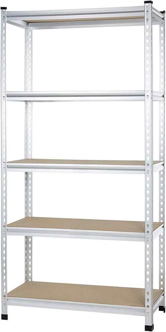 Amazon Basics Medium Duty Storage Shelving Double Post Press Board 5 Tier Shelf, Aluminum, 36 x 18 x 72