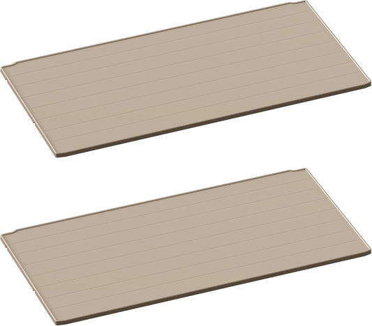 Greesum Shelf of Outdoor Horizontal 27 ft Storage Sheds, for Waterproof and UV Protection 150 Gallon Deck Box, 2 Shelves (Without Shed), Beige