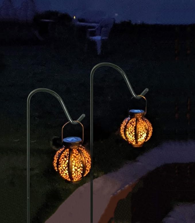 Garbuildman 92 Inch Tall Shepherd Hooks with 5-Forked Base, Adjustable Heavy Duty Bird Feeder Pole Stand Hanger for Outdoor, Shiny Black, 1 Pack