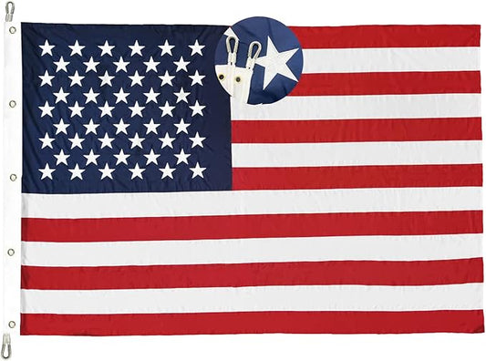 Homissor American Flag 12x18 Ft Large US Flags- Giant United State Flag Heavy Duty Outdoor Embroidered Stars for All Weather High Wind Sewn Stripes With Brass Grommets