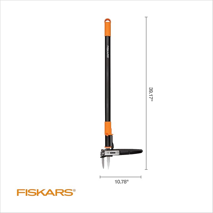 Fiskars 3-Claw Stand Up Weed Puller Tool, Gardening Weeder, Hand Weeding Tool with 39" Long Ergonomic Handle with Easy-Eject Mechanism