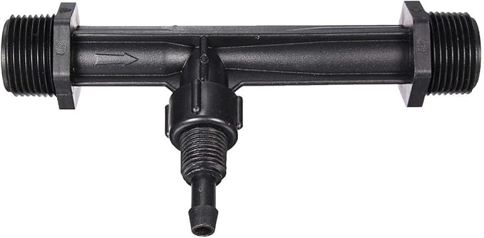 Fertilizer Injector Tube, Irrigation Venturi Fertilizer Injector, 1/2" 3/4” 1” Inch Agriculture Garden Fertilizer Mixer Injector Agriculture Tool Plastic Black(1 inch)