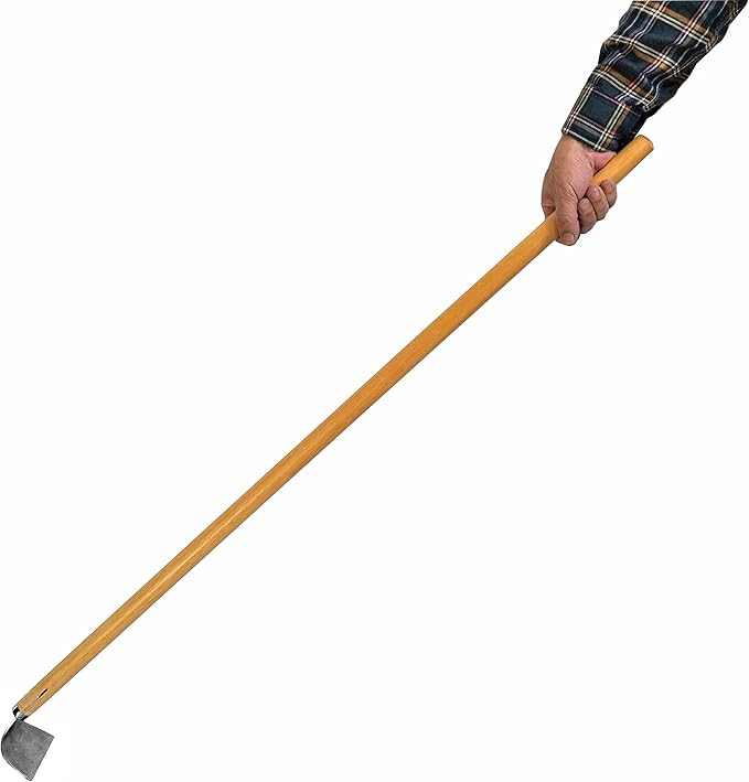 Garden Hoe Long Handle 43" Heavy Duty Japanese Stainless Steel, Made in JAPAN, Draw Hoe Weeding Tool, Stand Up Weeder Hand Tool