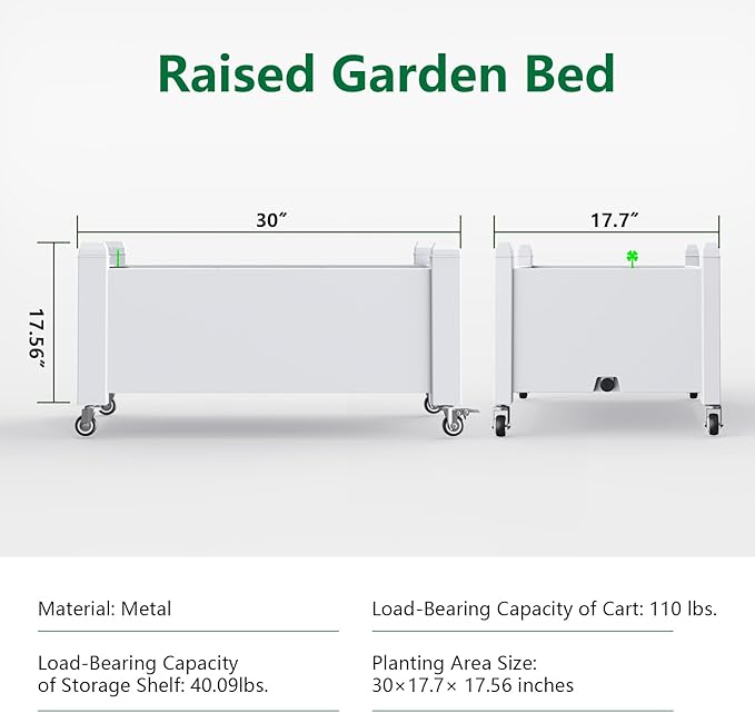 Elevated Raised Garden Bed with Legs,Outdoor Large Resin Patio Planter Box Stand Divisible with Drain Plug,Water Monitor for Plants Vegetables Flowers Fruits(Ashen)
